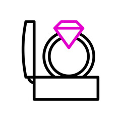 Wedding love icon duocolor black pink