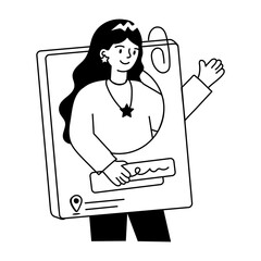 Latest doodle mini illustration of business profile 