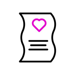 Wedding love icon duocolor black pink