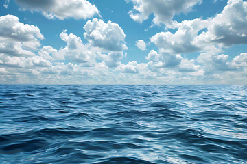 Obraz premium Landscape of sea water against a background of a beautiful sky.