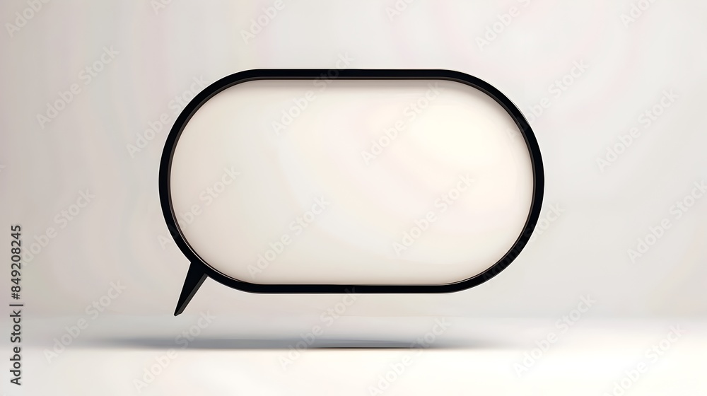 Aufkleber modern minimalist speech bubble with rounded rectangular design on white background