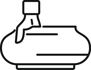 Potter is applying glaze to a bowl with a brush, showcasing the pottery production process