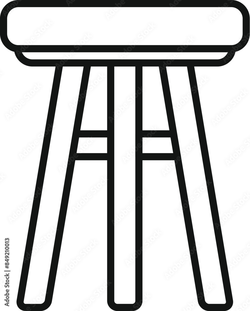 Poster simple outline icon representing a stool, emphasizing its basic functionality and design