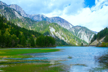 Jiuzhaigou, Aba, Sichuan Province - lakes and mountains under the blue sky