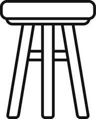 Simple outline icon representing a stool, emphasizing its basic functionality and design