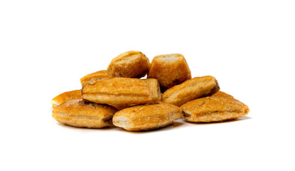 Small Italian Puff Pastry Isolated. Puff Pastries Biscuits, Mini Sweet Bakery