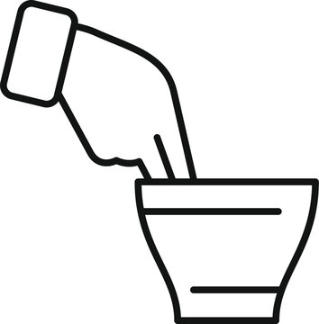 recommend clip art: Outline icon of a pharmacist compounding a medicine using a mortar and pestle