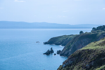 Dublin, Ireland - seaside under blue sky and white clouds