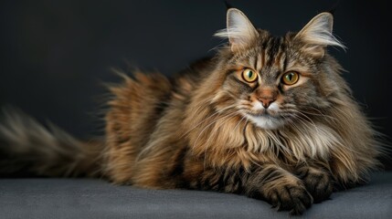 Obraz premium Siberian breed cat with long hair