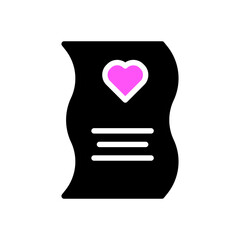 Wedding love icon solid black pink