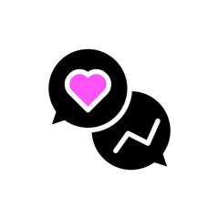 Wedding love icon solid black pink