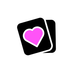 Wedding love icon solid black pink