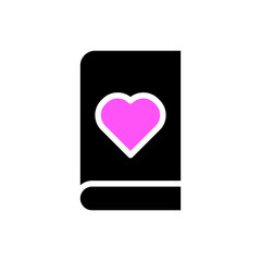 Wedding love icon solid black pink