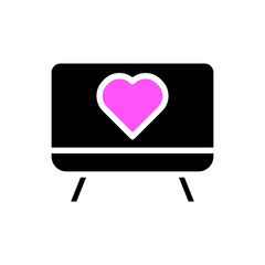 Wedding love icon solid black pink