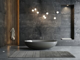 Stock photograph of a minimal and modern bathroom