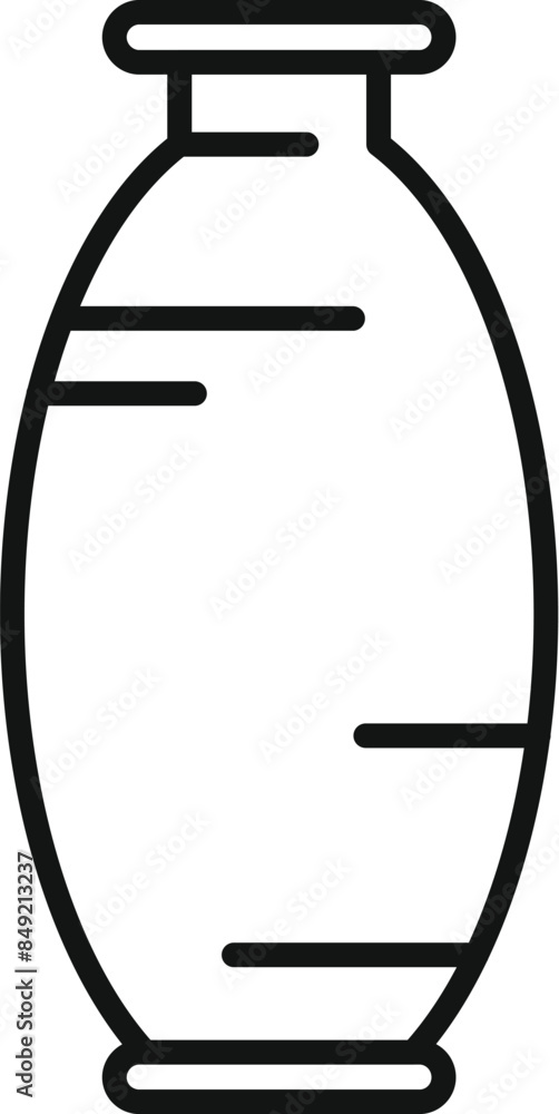 Poster simple line icon of an ancient clay vase, perfect for history or museum projects