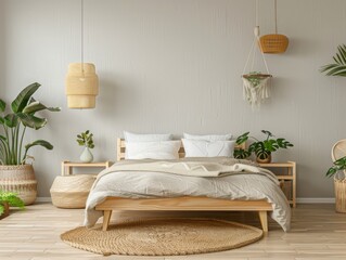 Stock photograph of a minimal and modern bedroom