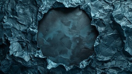 A blue rock with a hole in it