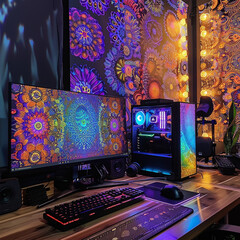 modern computer room setup