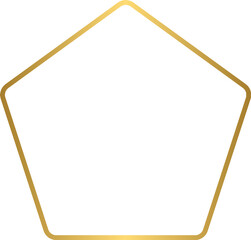 Golden pentagon Shape Gradient Frame