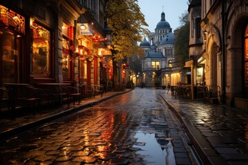 Fototapeta premium Prague Vinohrady - Art Nouveau Architecture., generative IA