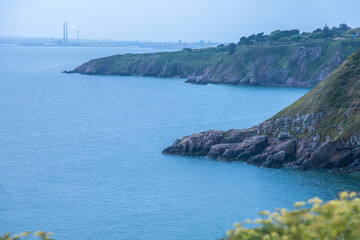 Dublin, Ireland - seaside under blue sky and white clouds