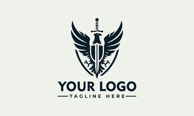 Eagle Sword Vector Logo Unleash the Power and Majesty of Your Brand Embrace the Strength and Nobility with the Enchanting Eagle Sword Vector Logo Symbolize Victory, Leadership, and Protection