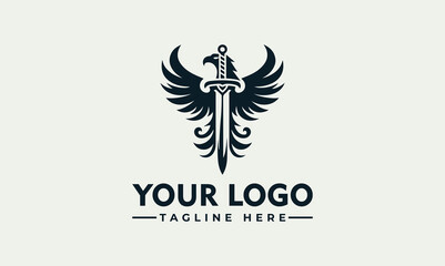 Eagle Sword Vector Logo Unleash the Power and Majesty of Your Brand Embrace the Strength and Nobility with the Enchanting Eagle Sword Vector Logo Symbolize Victory, Leadership, and Protection