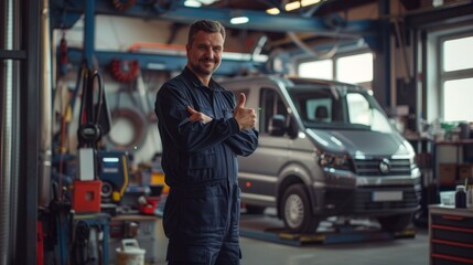 The mechanic in blue uniform