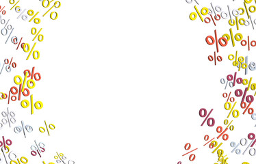 3d Sales icons floating in the air 3D rendering