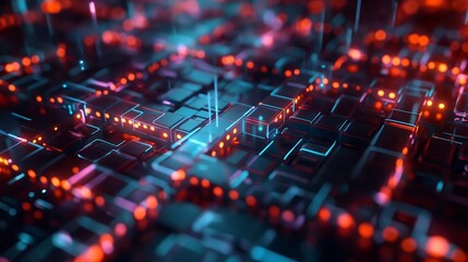 Obraz premium Virtual reality depiction of a decentralized autonomous organization (DAO) managing digital assets autonomously.