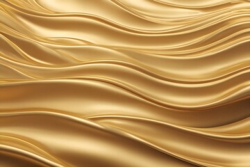 Soft Gold 3D Waves with Smooth Curve Motion. Artistic Abstract Background Design Ideal for Luxurious Web and Business Concepts.