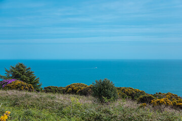 Dublin, Ireland - seaside under blue sky and white clouds