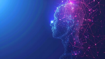 テクノロジーの光によって象られた人間の横顔