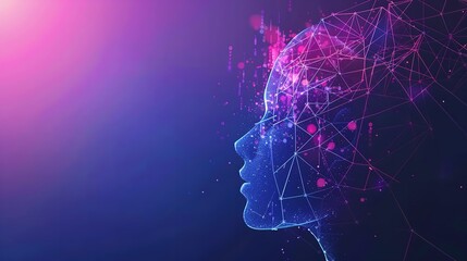 テクノロジーの光の波形と繋がる人間