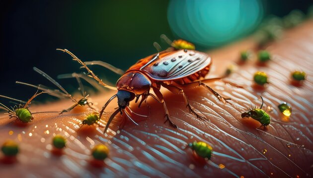 Bug bites images, bed bug bites the human skin, Bugs bite the human body and cause infection