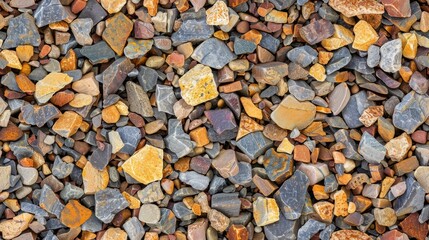 pebbles, flat surface of round stones background, natural stone texture for garden or landscape design SEAMLESS PATTERN