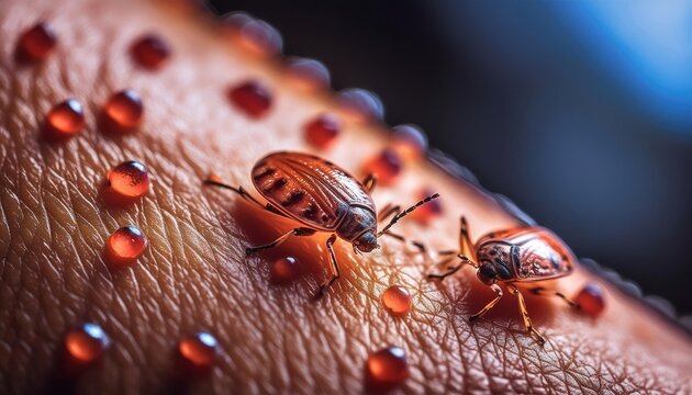 Bug bites images, bed bug bites the human skin, Bugs bite the human body and cause infection