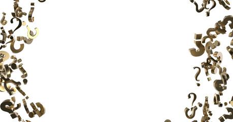 Infinite question marks, original 3d rendering