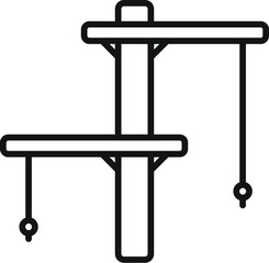 This line art icon features a cat tree, perfect for representing cat furniture, pet supplies, and feline fun