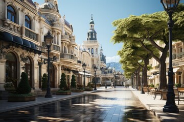 Fototapeta premium Navaginskaya Square in Sochi, Russia historical architecture and charm., generative IA