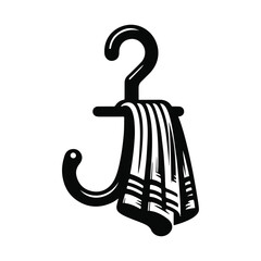 Towel silhouette vector with white color background