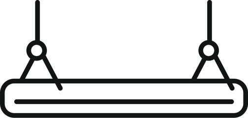 Hanging fluorescent lamp providing light in the room, lighting equipment icon outline