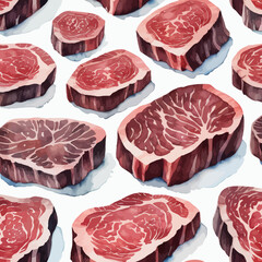 Wagyu Steaks Ilustration Design Very terrifying