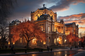 Naklejka premium Majestic Pushkin Museum in Moscow, full of art., generative IA