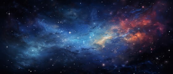 Night sky with stars and nebula. Space background.