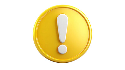 A shiny 3D gold exclamation mark icon grabs attention for important information on websites and apps