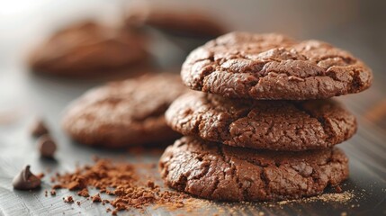 Fototapeta premium Cookie made with cocoa