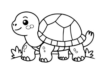 Coloring pages for kids of a turtle