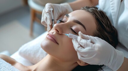 Fototapeta premium The aesthetic injection procedure